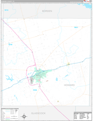 Howard County, TX Wall Map Premium Style 2024