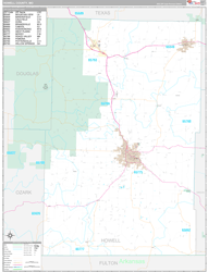 Howell County, MO Wall Map Premium Style 2024