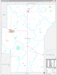 Hughes County Wall Map Premium Style 2026