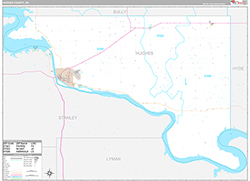 Hughes County Wall Map Premium Style 2026