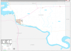 Hughes County, SD Wall Map Premium Style 2024