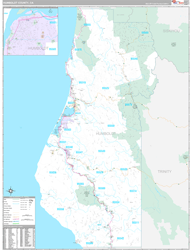 Humboldt County, CA Wall Map Premium Style 2024