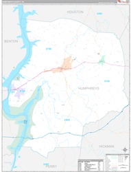 Humphreys County, TN Wall Map Premium Style 2024