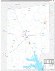 Hunt County, TX Wall Map Premium Style 2024