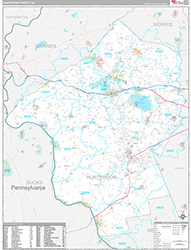 Hunterdon County Wall Map Premium Style 2026