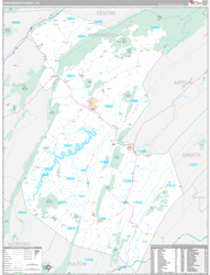 Huntingdon County, PA Wall Map Premium Style 2024