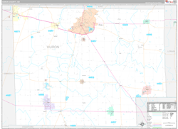 Huron County, OH Wall Map Premium Style 2024
