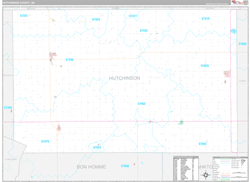 Hutchinson County, SD Wall Map Premium Style 2024