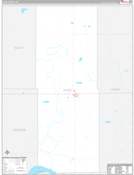 Hyde County, SD Wall Map Premium Style 2024