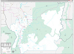 Idaho County Wall Map Premium Style 2026
