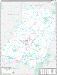 Indiana County Wall Map Premium Style 2026