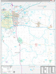 Ingham County Wall Map Premium Style 2026