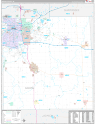 Ingham County, MI Wall Map Premium Style 2024
