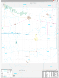 Iowa County, IA Wall Map Premium Style 2024