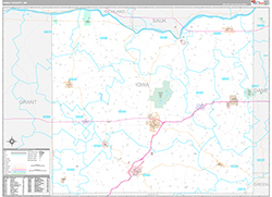 Iowa County, WI Wall Map Premium Style 2026