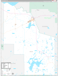Iron County, WI Wall Map Premium Style 2024