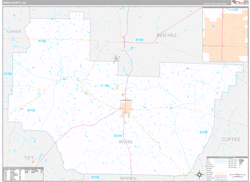 Irwin County, GA Wall Map Premium Style 2024