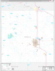 Isabella County, MI Wall Map Premium Style 2024