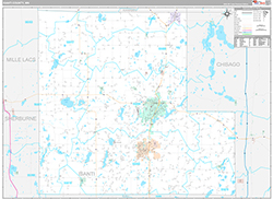 Isanti County Wall Map Premium Style 2026