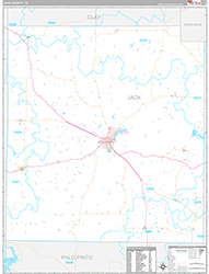 Jack County Wall Map Premium Style 2026