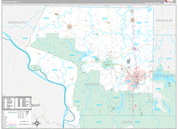 Jackson County Wall Map Premium Style 2026