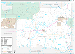 Jackson County Wall Map Premium Style 2026