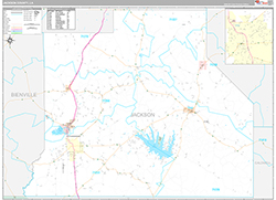 Jackson County Wall Map Premium Style 2026