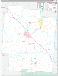 Jackson County Wall Map Premium Style 2026