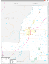 Jackson County, AR Wall Map Premium Style 2024