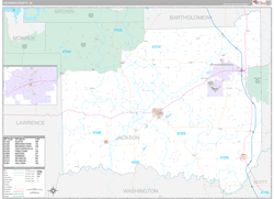 Jackson County, IN Wall Map Premium Style 2024