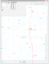 Jackson County, KS Wall Map Premium Style 2024