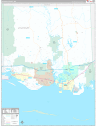 Jackson County, MS Wall Map Premium Style 2024
