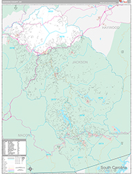 Jackson County, NC Wall Map Premium Style 2026