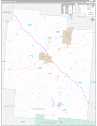 Jackson County, OH Wall Map Premium Style 2024