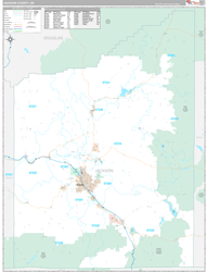 Jackson County, OR Wall Map Premium Style 2024