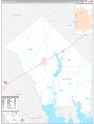 Jackson County, TX Wall Map Premium Style 2024