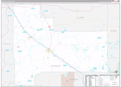 Jackson County, WI Wall Map Premium Style 2024