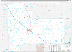 Jackson County, WI Wall Map Premium Style 2026