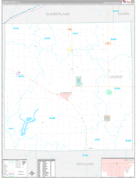 Jasper County, IL Wall Map Premium Style 2024