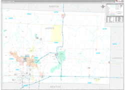 Jasper County, MO Wall Map Premium Style 2024