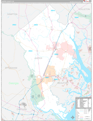 Jasper County, SC Wall Map Premium Style 2024