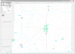 Jay County, IN Wall Map Premium Style 2024