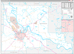 Jefferson County Wall Map Premium Style 2026