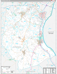 Jefferson County Wall Map Premium Style 2026