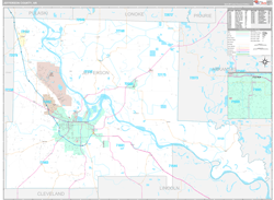 Jefferson County, AR Wall Map Premium Style 2024