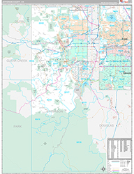 Jefferson County, CO Wall Map Premium Style 2026