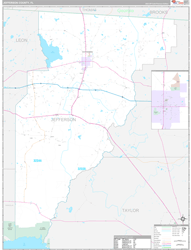 Jefferson County, FL Wall Map Premium Style 2024