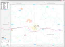 Jefferson County, IA Wall Map Premium Style 2024