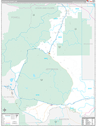 Jefferson County, MT Wall Map Premium Style 2026