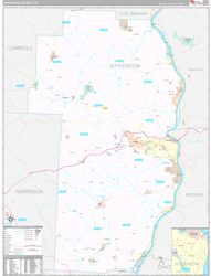 Jefferson County, OH Wall Map Premium Style 2024